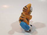 Vintage 1978 1981 United Features Syndicate Garfield King A Soccer Ball 2 1/4" Tall PVC Toy Figure Made in Hong Kong