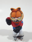 Paws Garfield Ice Hockey Player 3 1/2" Tall Rubber Toy Figure No Stick