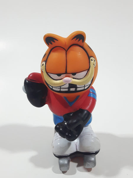 Paws Garfield Ice Hockey Player 3 1/2" Tall Rubber Toy Figure No Stick