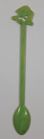 Vintage King Neptune Seafoods New Westminster B.C. Jumping Fish Themed Green Plastic Drink Stir Stick Stirrer