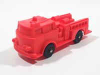 Vintage Fire Truck Bright Pink Red Rubber Toy Car Vehicle 4 1/8" Long