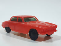 Vintage Sedan Red Plastic Toy Car Vehicle 4 1/4" Long Made in Hong Kong