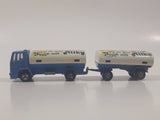 Vintage Majorette Milky The Good Milk Ford Truck and Trailer White and Blue 1/100 Scale Die Cast Toy Vehicle