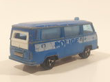 Vintage Majorette No. 244 Fourgon VW Police Van Blue 1/60 Scale Die Cast Toy Vehicle with Opening Rear Hatch Made in France