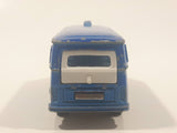 Vintage Majorette No. 244 Fourgon VW Police Van Blue 1/60 Scale Die Cast Toy Vehicle with Opening Rear Hatch Made in France