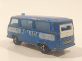 Vintage Majorette No. 244 Fourgon VW Police Van Blue 1/60 Scale Die Cast Toy Vehicle with Opening Rear Hatch Made in France