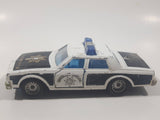 Vintage Majorette Chevrolet Impala Police Black and White 1/41 Scale Die Cast Toy Car Vehicle with Opening Doors