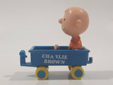 Vintage 1970s Aviva Peanuts Charlie Brown Blue Wagon Die Cast Toy Car Vehicle Figure Made in Hong Kong