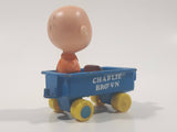 Vintage 1970s Aviva Peanuts Charlie Brown Blue Wagon Die Cast Toy Car Vehicle Figure Made in Hong Kong