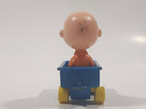 Vintage 1970s Aviva Peanuts Charlie Brown Blue Wagon Die Cast Toy Car Vehicle Figure Made in Hong Kong