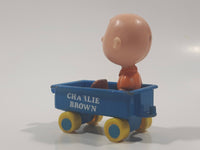 Vintage 1970s Aviva Peanuts Charlie Brown Blue Wagon Die Cast Toy Car Vehicle Figure Made in Hong Kong