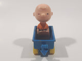 Vintage 1970s Aviva Peanuts Charlie Brown Blue Wagon Die Cast Toy Car Vehicle Figure Made in Hong Kong