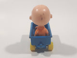 Vintage 1970s Aviva Peanuts Charlie Brown Blue Wagon Die Cast Toy Car Vehicle Figure Made in Hong Kong