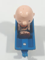 Vintage 1970s Aviva Peanuts Charlie Brown Blue Wagon Die Cast Toy Car Vehicle Figure Made in Hong Kong