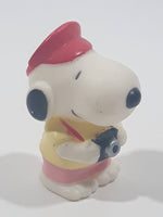 Peanuts Snoopy Cameraman Photographer Holding Camera 2" Tall Vinyl Toy Figure