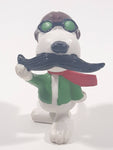 Vintage United Feature Peanuts Snoopy Red Baron with Mustache 2 1/2" Tall PVC Toy Figure Made in Hong Kong