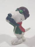 Vintage United Feature Peanuts Snoopy Red Baron with Mustache 2 1/2" Tall PVC Toy Figure Made in Hong Kong