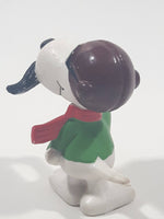 Vintage United Feature Peanuts Snoopy Red Baron with Mustache 2 1/2" Tall PVC Toy Figure Made in Hong Kong