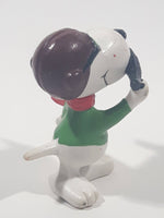 Vintage United Feature Peanuts Snoopy Red Baron with Mustache 2 1/2" Tall PVC Toy Figure Made in Hong Kong