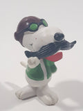 Vintage United Feature Peanuts Snoopy Red Baron with Mustache 2 1/2" Tall PVC Toy Figure Made in Hong Kong