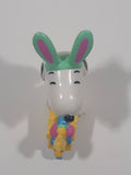 United Feature Peanuts Snoopy Easter Bunny Pushing Wheelbarrow Of Eggs with Woodstock 2 3/4" Tall PVC Toy Figure