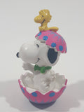 United Feature Peanuts Snoopy In Easter Egg With Woodstock Pink 2 3/4" Tall PVC Toy Figure