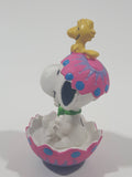 United Feature Peanuts Snoopy In Easter Egg With Woodstock Pink 2 3/4" Tall PVC Toy Figure