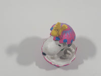 United Feature Peanuts Snoopy In Easter Egg With Woodstock Pink 2 3/4" Tall PVC Toy Figure