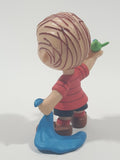 JP Just Play PNTS Peanuts Linus Holding Green Airplane and Blue Blanket 3" Tall Vinyl Toy Figure