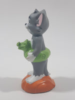 1993 Dairy Queen T.E.C. Tom and Jerry Tom with Crocodile Alligator Live Saver Inflatable 4" Tall Rubber Toy Water Squirting Figure