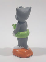 1993 Dairy Queen T.E.C. Tom and Jerry Tom with Crocodile Alligator Live Saver Inflatable 4" Tall Rubber Toy Water Squirting Figure