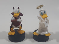 Disney Theme Parks Tagalongs Donald Duck Bad Good vs Evil Angel and Devil 4" Tall Magnetic Toy Figure Set