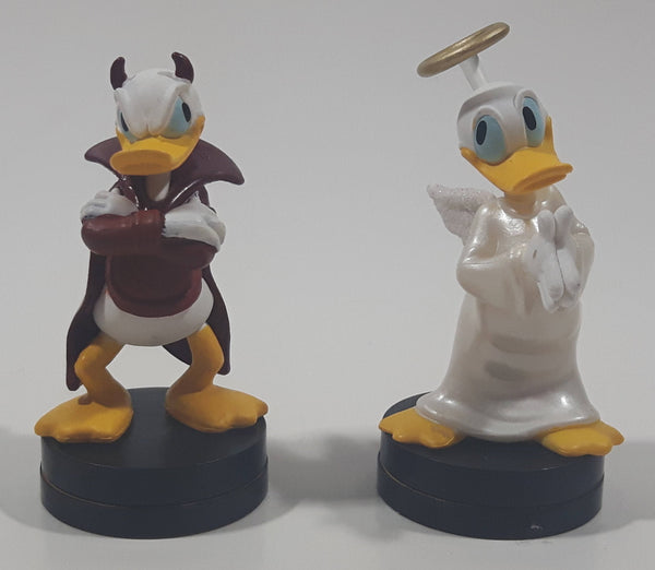 Disney Theme Parks Tagalongs Donald Duck Bad Good vs Evil Angel and Devil 4" Tall Magnetic Toy Figure Set