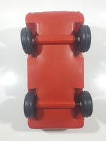 Vintage Mickey Mouse and Donald Duck Busy Bus Red Plastic 11" Long Toy Car Vehicle
