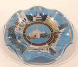 Vintage Disneyland Exclusive Walt Disney Productions Sleeping Beauty's Castle 7 1/2" Diameter Blue Waved Edge Glass Candy Dish / Ash Tray