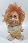 Vintage Karlsson Russian Soviet Orange Hair Big Eyebrows 8 1/2" Tall Rubber Toy Doll