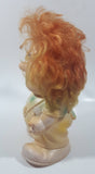Vintage Karlsson Russian Soviet Orange Hair Big Eyebrows 8 1/2" Tall Rubber Toy Doll