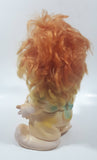Vintage Karlsson Russian Soviet Orange Hair Big Eyebrows 8 1/2" Tall Rubber Toy Doll