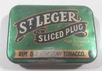 Vintage St Leger Sliced Plug Ripe Old Kentucky Tobacco Tin Metal Container Hinged Case