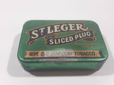 Vintage St Leger Sliced Plug Ripe Old Kentucky Tobacco Tin Metal Container Hinged Case