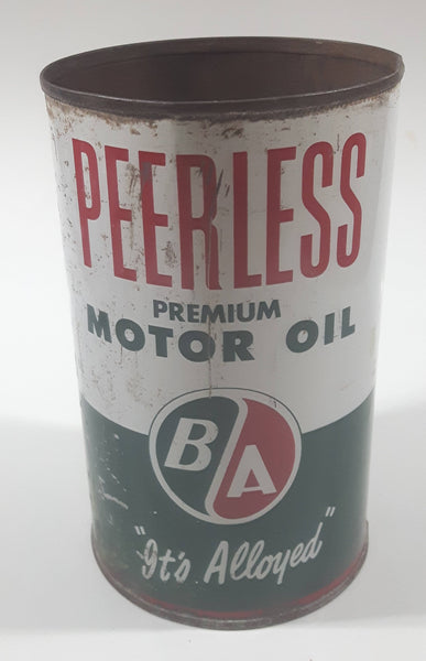 Vintage BA Peerless British American Premium Motor Oil 1 Imperial Quart Metal Can