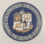 Vintage US Navy Naval Reserve Force Destroyer Squadron 34 Hand Painted 6" Hard Plastic Plaque