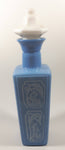 Vintage 1965 Jim Beam Whisky Blue Milk Glass Style 12 1/2" Tall Decanter Bottle