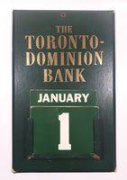 Rare Vintage TD The Toronto Dominion Bank Green Promotional 9 1/2" x 12" Perpetual Calendar Sign