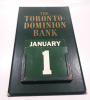 Rare Vintage TD The Toronto Dominion Bank Green Promotional 9 1/2" x 12" Perpetual Calendar Sign