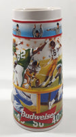 1997 Ceramarte Brazil Budweiser Sports Action Series Touchdown! 8" Tall Embossed Beer Stein Mug Cup with Football Handle