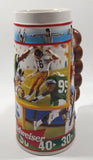 1997 Ceramarte Brazil Budweiser Sports Action Series Touchdown! 8" Tall Embossed Beer Stein Mug Cup with Football Handle