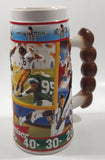 1997 Ceramarte Brazil Budweiser Sports Action Series Touchdown! 8" Tall Embossed Beer Stein Mug Cup with Football Handle