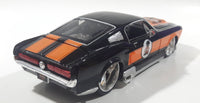 Maisto Harley Davidson Motor Cycles 1967 Ford Mustang GT Black and Orange 1/24 Scale Die Cast Toy Car Vehicle with Opening Hood, Trunk, and Doors