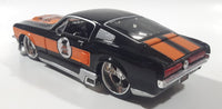 Maisto Harley Davidson Motor Cycles 1967 Ford Mustang GT Black and Orange 1/24 Scale Die Cast Toy Car Vehicle with Opening Hood, Trunk, and Doors
